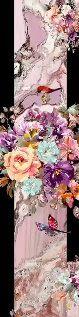 Free flower bookmark featuring pink marble floral artwork